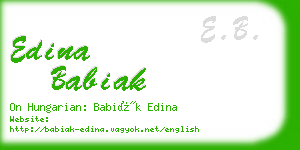 edina babiak business card